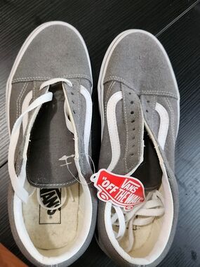 Vans Gray and White Old Skool Skate Shoes